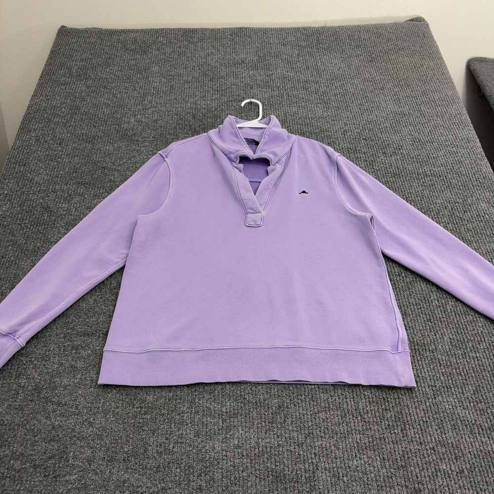 Vineyard Vines Sweatshirt Womens L Purple Cotton Whale Logo Mock Neck Preppy